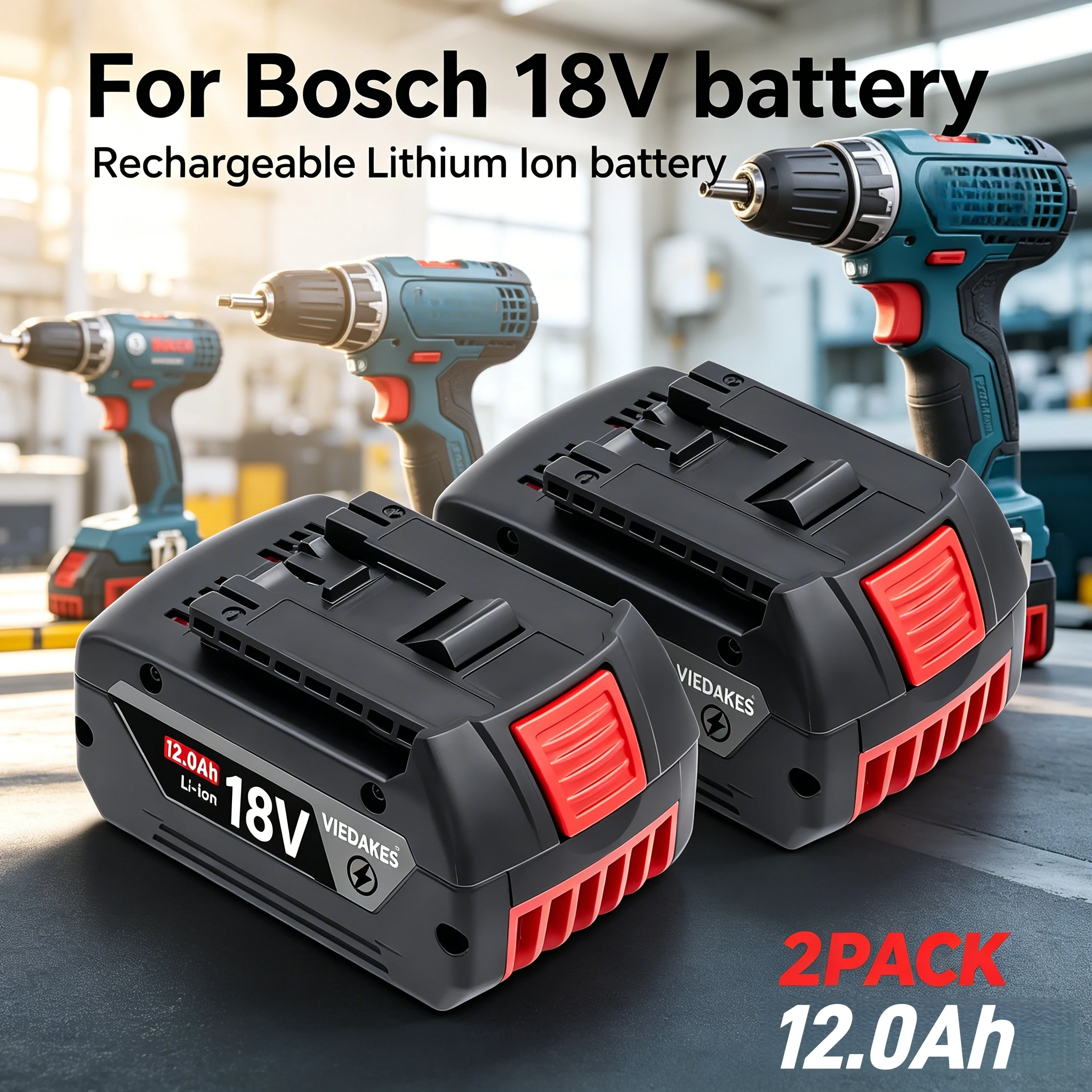 

18V 12.0Ah Li-ion Rechargeable Battery For Bosch 18V BAT609 BAT618 BAT622 Replacement Power Tool Battery