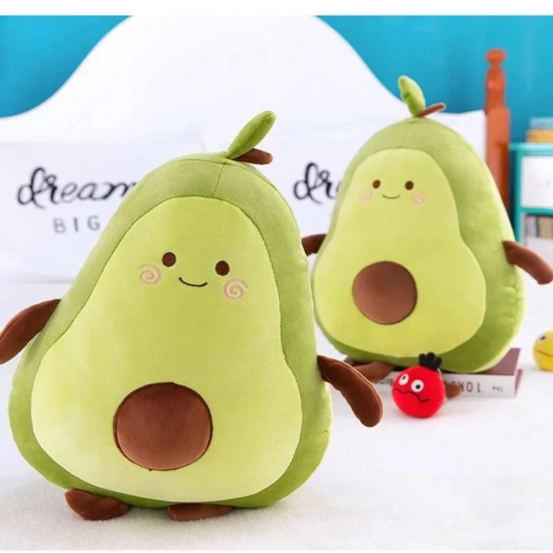 Cómoda almohada suave de aguacate, juguete de peluche, frutas de dibujos animados Kawaii, muñecos de juguete