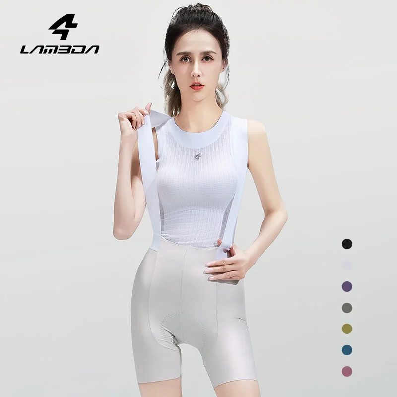 

LAMEDA Cycling Bib Shorts Spring and Summer Women's Double EI Arrow Pants Padded Road Cycling Shorts with Pockets