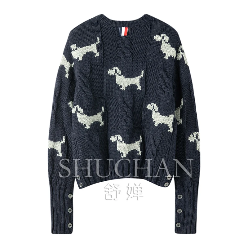 dog 100% cashmere cropped cardigan sueters de mujer sweaters for women knitted cardigan casaco feminino