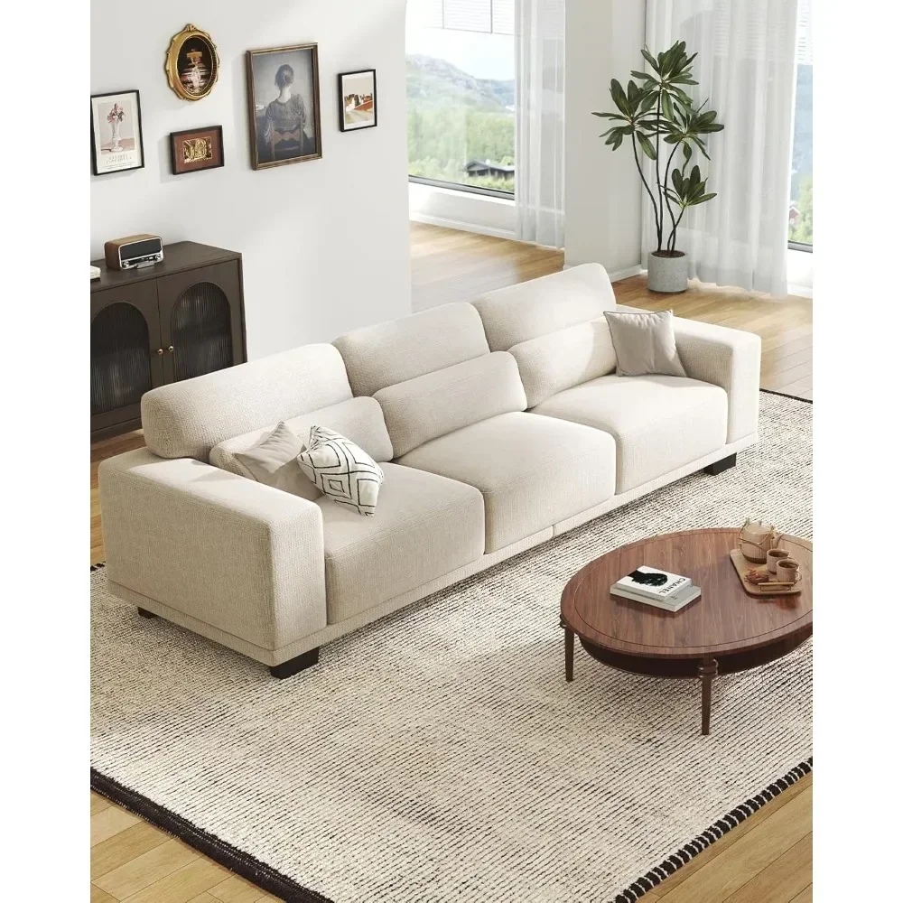 3 Seater Couch, Sofas for Living Room with Deep Seats and Wide Armrests, 89" Comfy 3-Seater Sofas, Modern Upholstered Couch