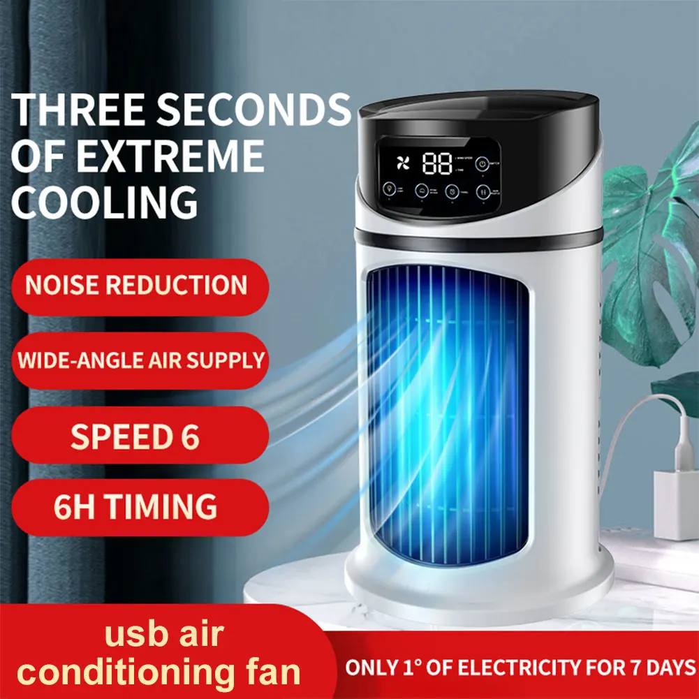 Aire acondicionado portátil, ventilador USB, Mini humidificador, ventilador de refrigeración por agua, aire acondicionado de escritorio silencioso, Enfriador de aire para el hogar y la Oficina