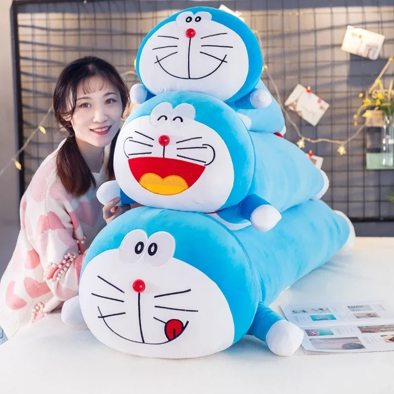 Doraemon Long Strip Pillow Plush Toy Cute Stuffed Plushie Doll Cartoon Cat Animal Sofa Bed Pillow Toy Baby Birthday Gift