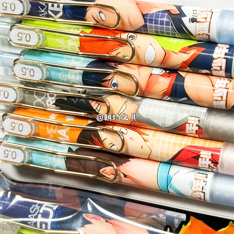 Haikyuu 6pcs Pen Set Anime Kenma Student Supplies Writing 0.5mm Ballpoint Pens Cartoon Stationery Study Office Supplies Pen Gift