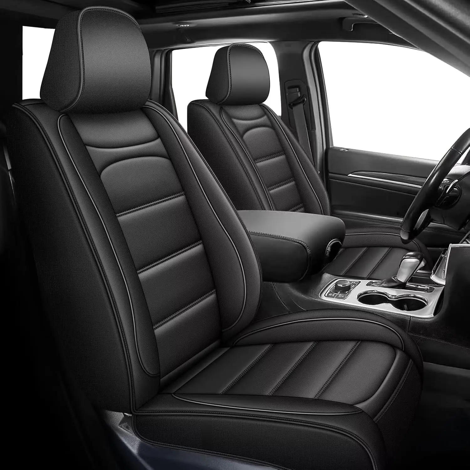 

Car Seat Covers for Jeep Grand Cherokee 2011-2021 Front Seat - Waterproof Leather Custom Automotive Seat Covers Protector (2PCS