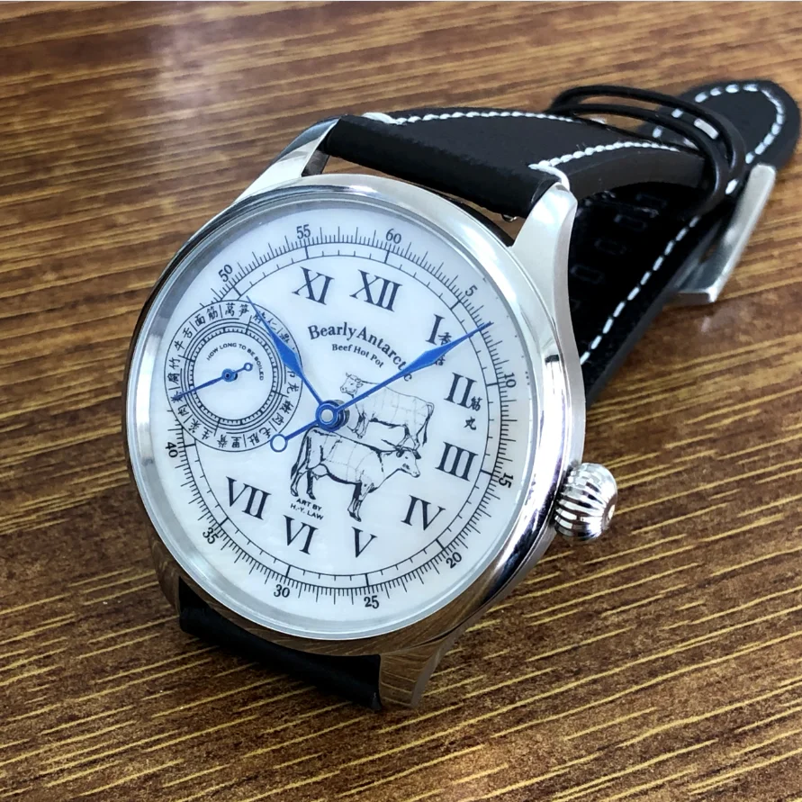 41mm Limited Edition GEERVO Hot Pot Feast Conch Dial Blue Hands ST3600 Watch Mechanical Wind Movement Pilot Men's Watches GR08