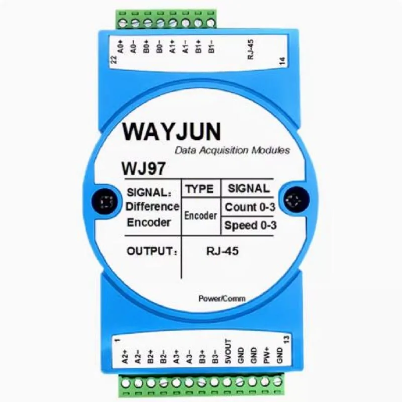 

4-channel grating scale magnetic scale encoder 5MHz high-speed differential signal to ModbusTCP network module WJ97