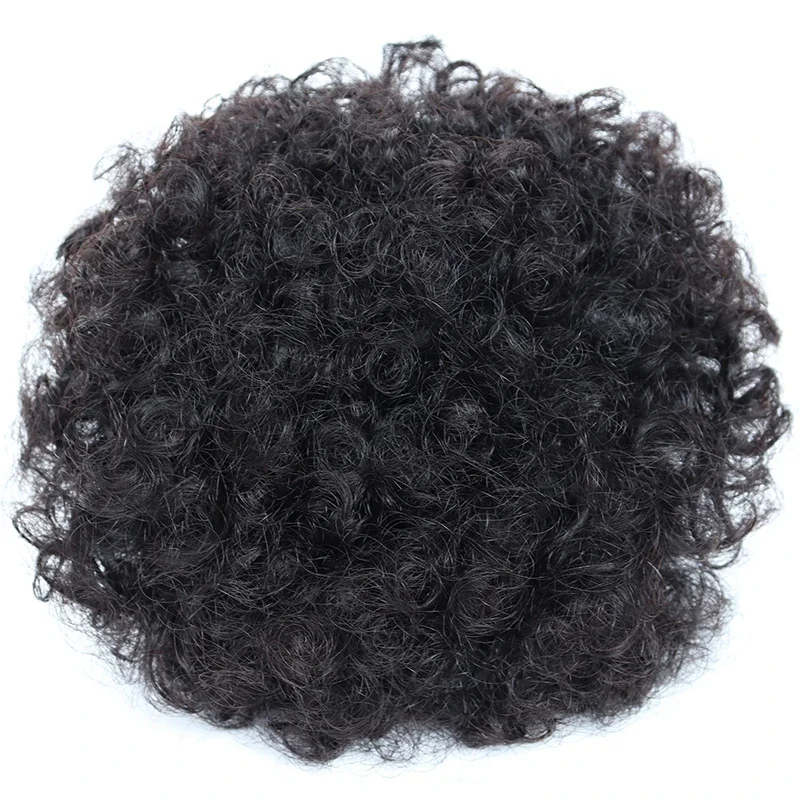 Short Afro Kinky Curly Ponytail Human Hair Colorful Brazilian Kinky Curly Ponytail For Black Women Puff Full Machine Made