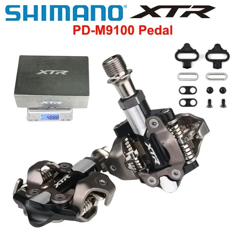 SHIMANO XTR PD-M9100 MTB Bike Pedal Mountain Bicycle Pedals Self-locking Lock Pedal Deore XTR M9100 Pedals with SM-SH51 SM-SH56