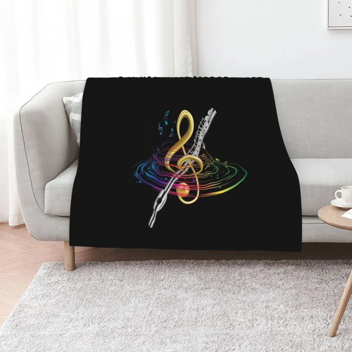 Flutist Vintage Flute Throw Blanket anime Bed Comforter Softest Kid'S Polar Blankets