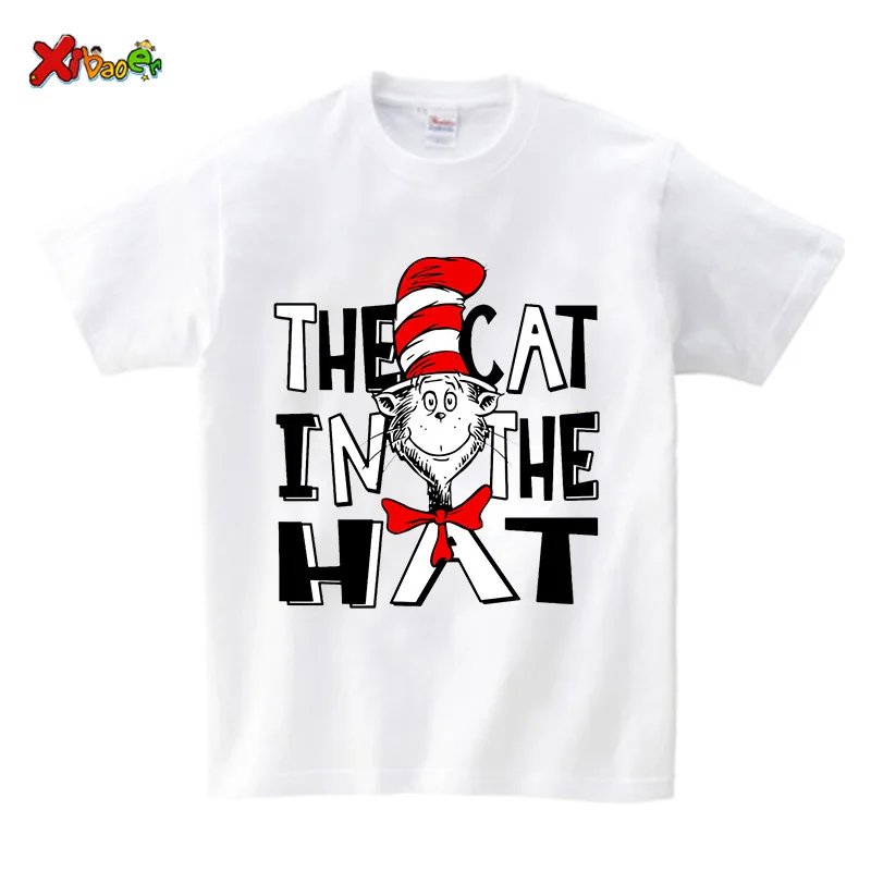 Family Matching Outfits Shirts The Cat The Hat Toddler Clothing Mommy Son Matching Couple Outfit Familia Kids Boys Girls Clothes