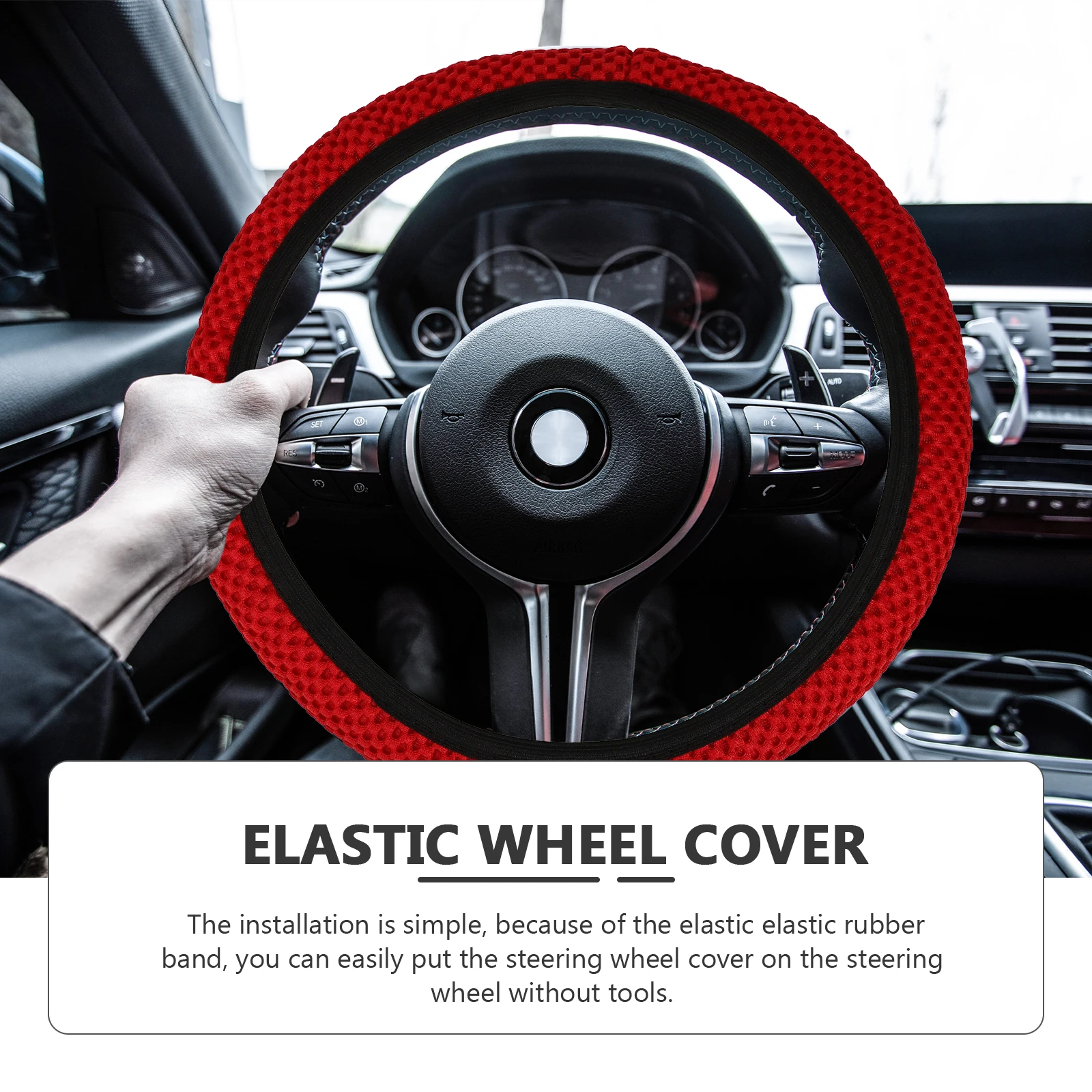 

Steering For Women Car Accessories Mesh Protector Sweat Absorbing Non Slip Elastic Steering Wheel Cover For Suv Car Wheel Cover