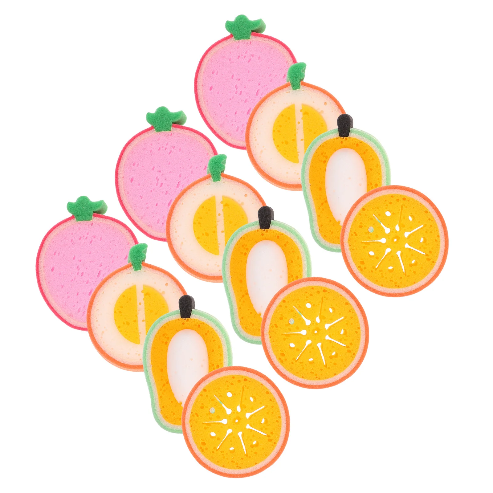 

12pcs Fruit Style Cleaning Sponge Kitchen Scrubbing Sponges Washing Reusable Household Cleaning Tools Wok Scrub Pads Sponge Dish
