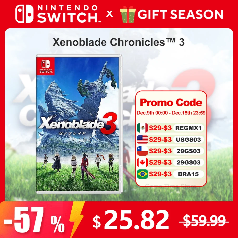 Xenoblade Chronicles 3 Игровая приставка Nintendo Switch 100%, новая карта физической игры, поддержка одной игры, ролевая игра для Nintendo Switch