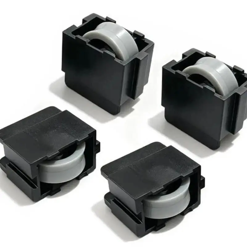 4Pcs Recessed Furniture Caster Wheels Durable Nylon Smooth Quiet for DIY Cabinet Storage Box Installation