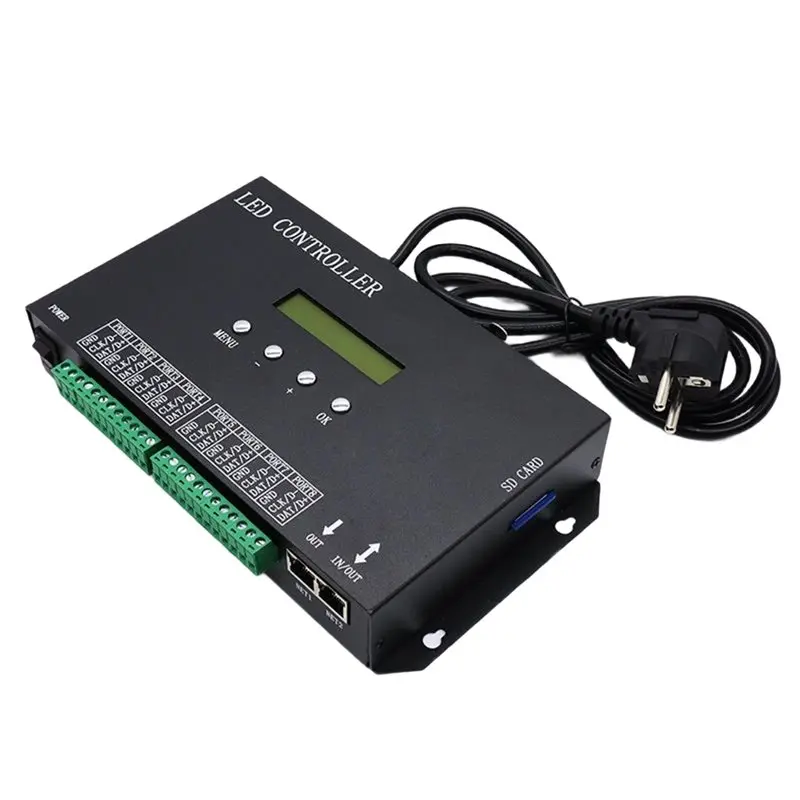 

CJSD-H807SA 8-Port RGB LED Strip Light Controller EU Plug, Supports Artnet Resolume, And WS2811/WS2812 Pixel Technology