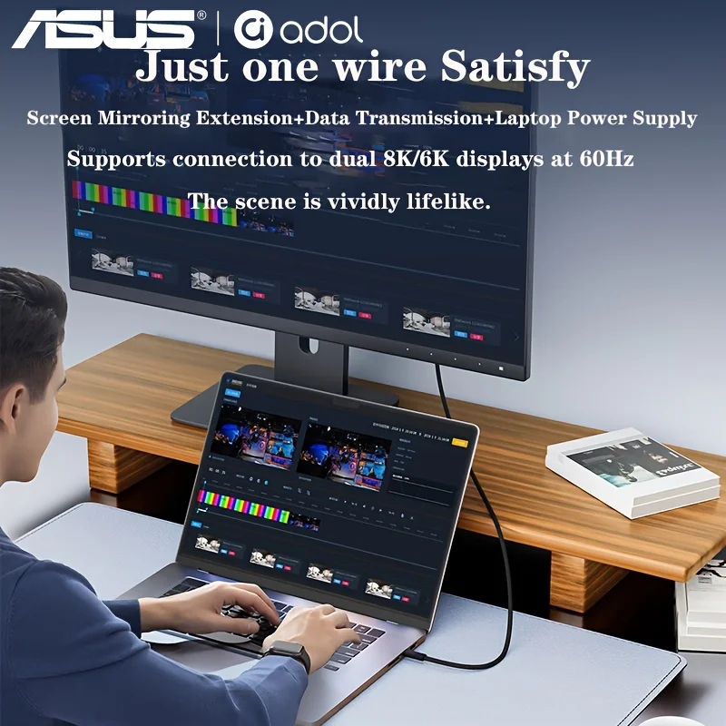 ASUS Thunderbolt 5 케이블 80Gbps PD 240W 데이터 케이블 MacB... - 5