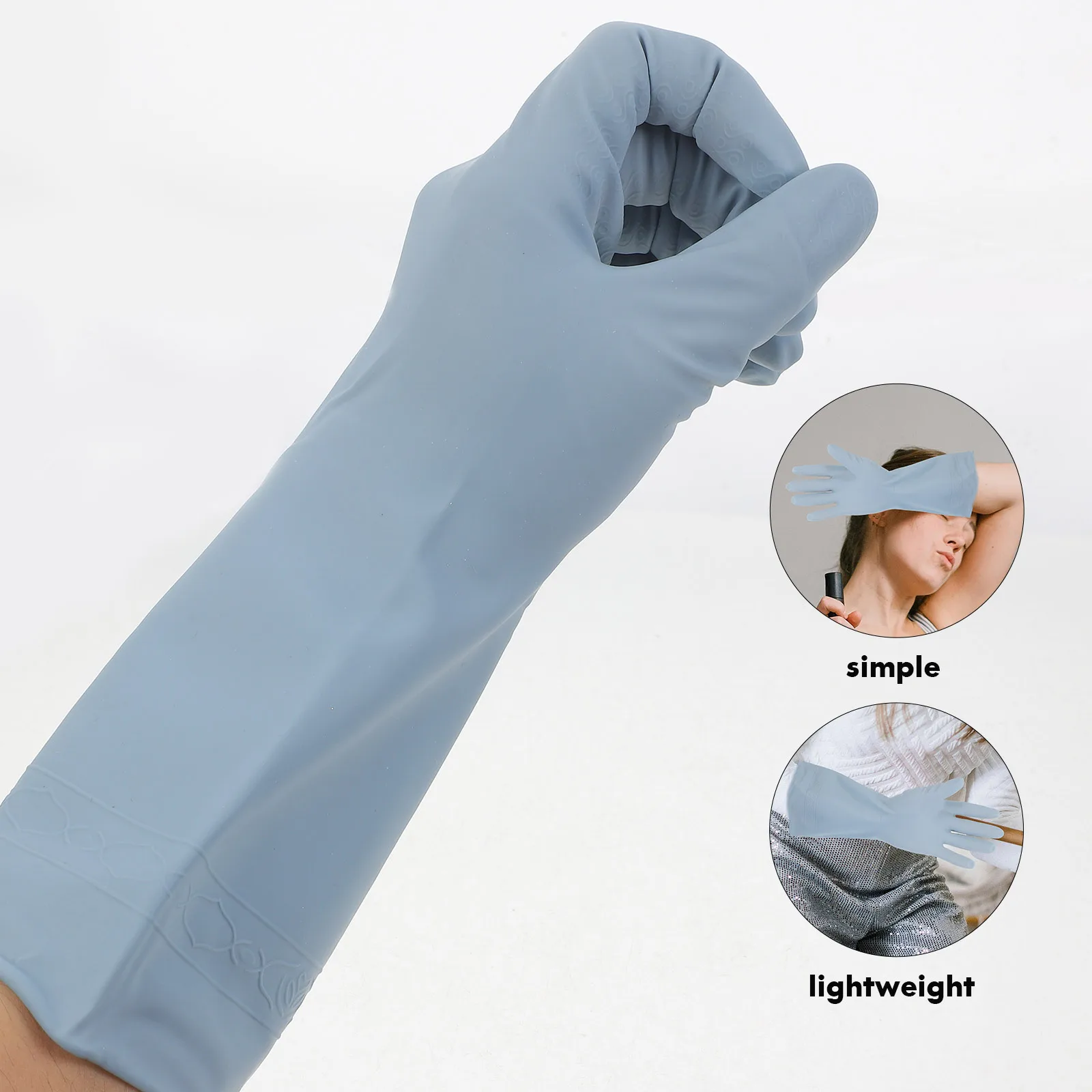 

3pcs Waterproof Rubber For Kitchen Dishwashing Long Cuff Household Gloves Reusable Cleaning Gloves For Women Large Size