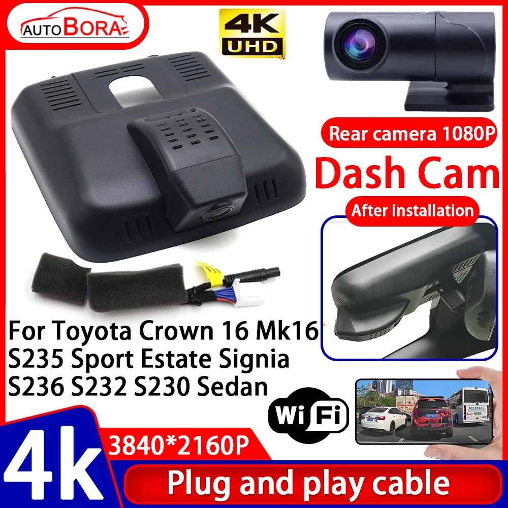 Recorder Night Visio 4K Plug and Play Car DVR Dash Cam for Toyota Crown 16 Mk16 S235 Sport Estate Signia S236 S232 S230 Sedan