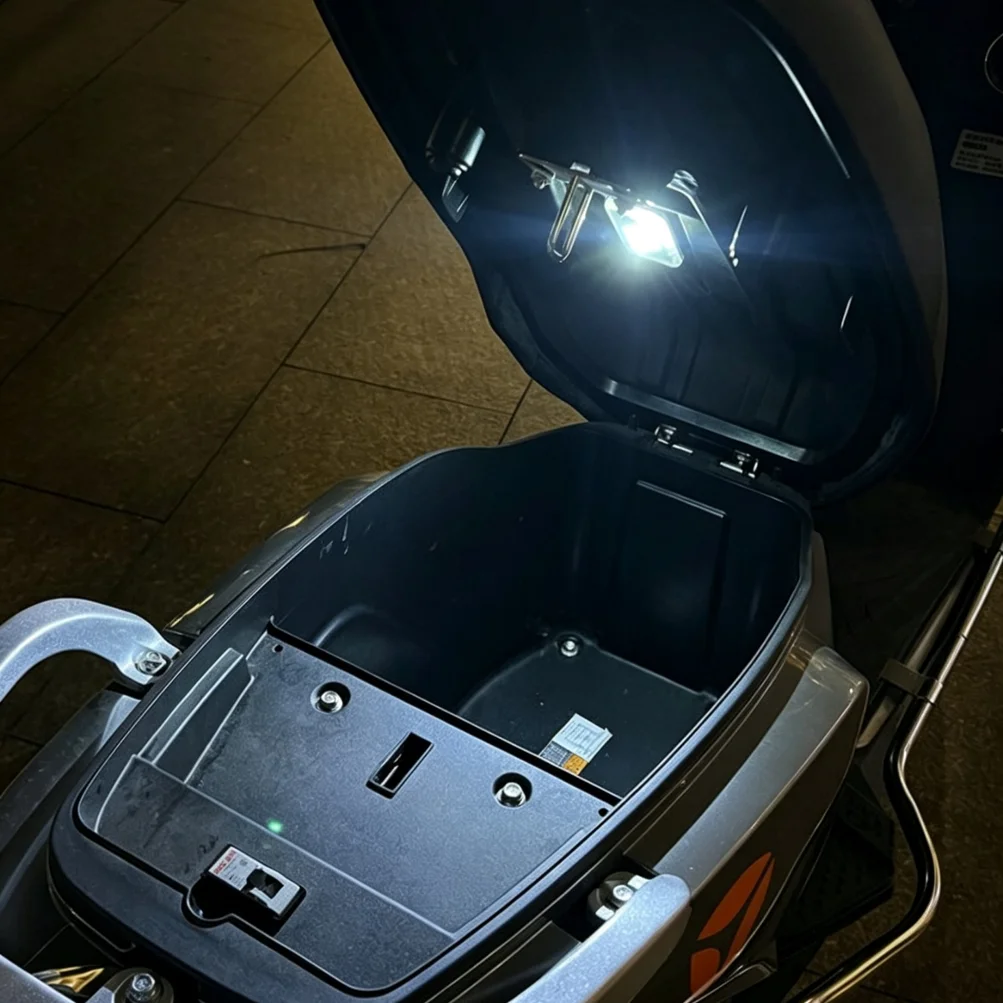 Motorcycle Car Compartment Induction Light Safety Light Tail Box Convenient Armrest Box For Outdoor Fishing Camping