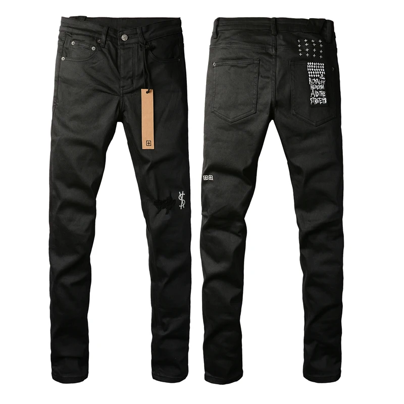 Stretch Slim KSUBI Jeans High Street Casual Pants High Quality Embroidery Ripped Pencil Pants Unisex