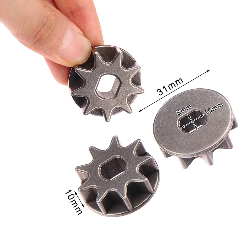 1/5pc engrenagem de motosserra 6 Polegada motosserra elétrica, serra de bateria de lítio de 8 Polegada, engrenagem de 9 dentes com furo interno 8*10 para corte aprimorado