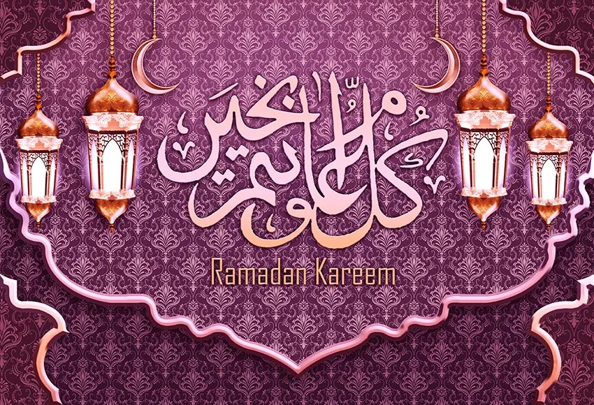 خلفية تصوير Mehofond لعيد مبارك ليالي عربية فوانيس رمضان إسلامية قلعة القمر ديكور الحفلات خلفية استوديو الصور