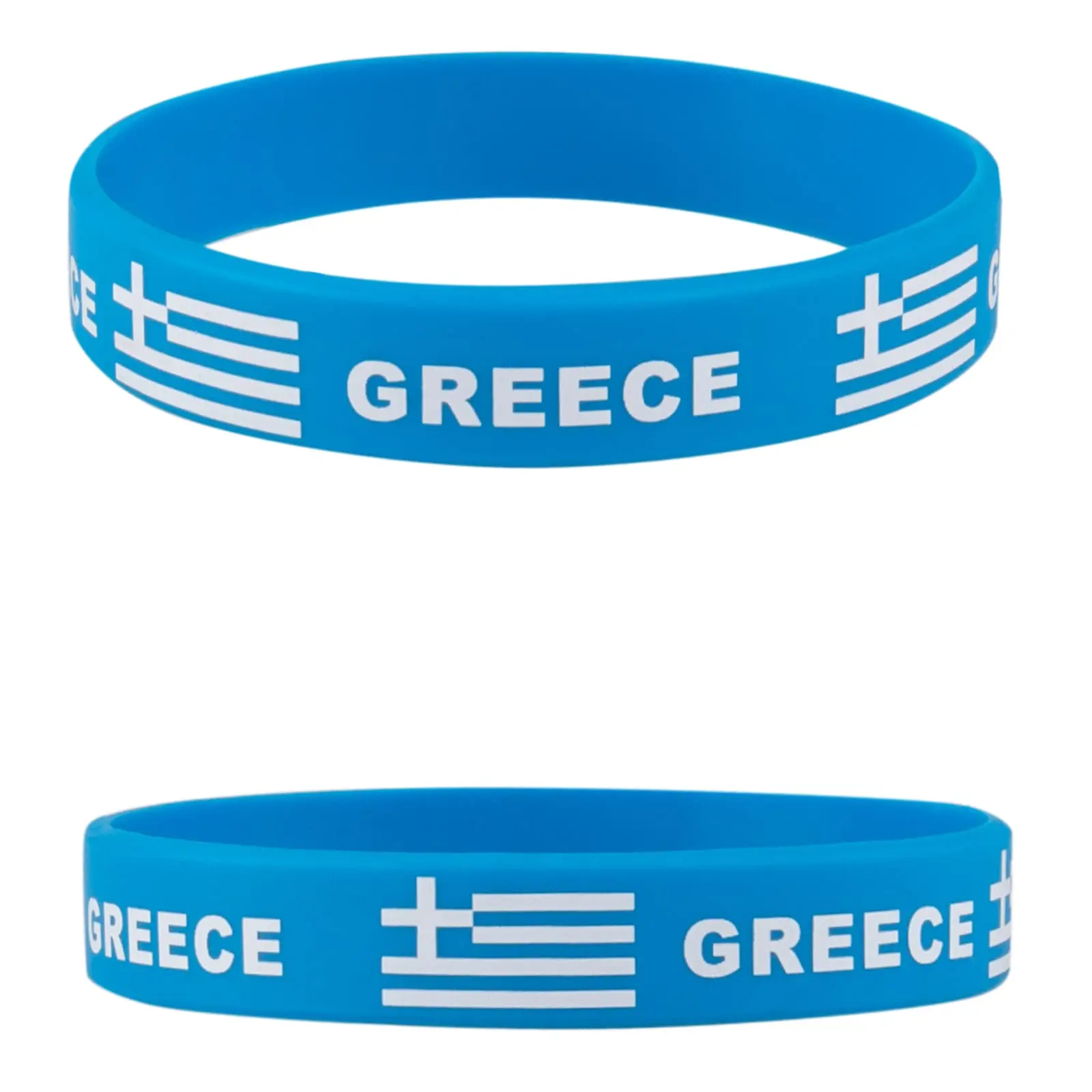 2pcs Greece Flag Silicone Bracelet Sports Game Wristbands Greek Flags Wrist Strap for Men Women Rubber Band Fashion Accessories