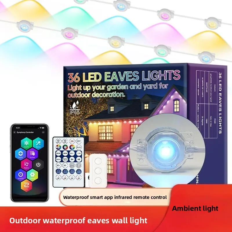 Eaves Light Led Symphony Waterproof Smart App Infrared Remote Control Atmosphere Light Christmas Eaves Light String