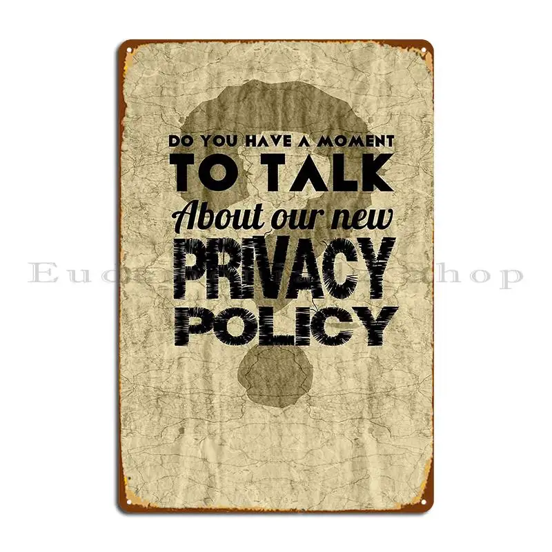 Privacy Policy Bonanza Sepia Ed Metal Plaque Poster Pub Club Personalized Character Party Plates Tin Sign Poster