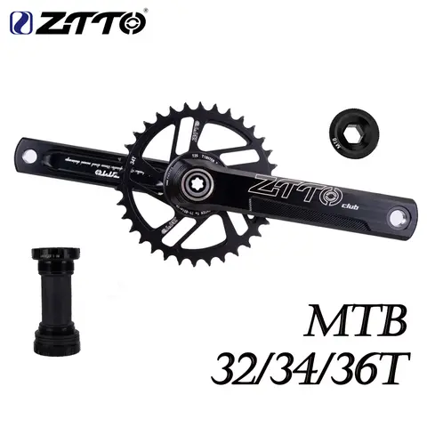 ZTTO MTB 170mm Crankset Single Speed Direct Mount Chainwheel 24MM Spindle Crankset 1x System Narrow Wide Chainring And BSA68 BB