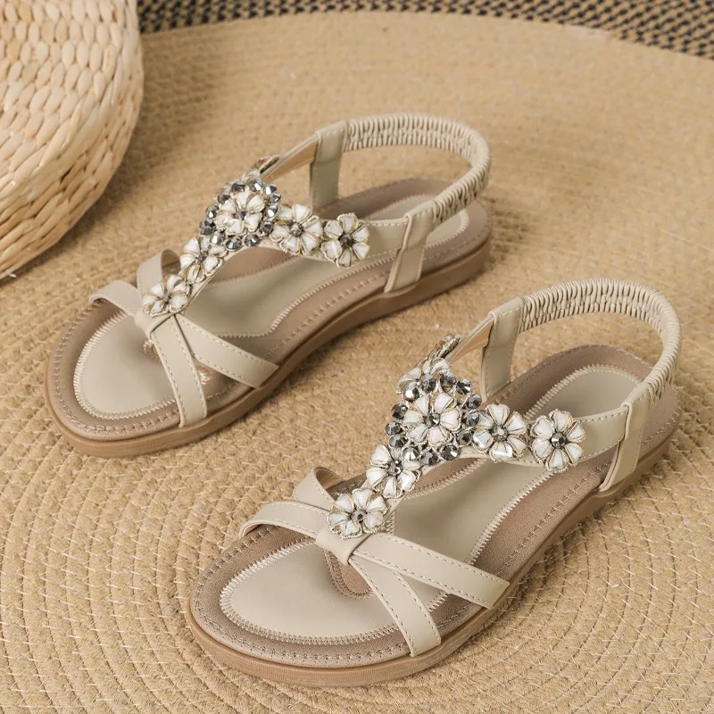 

New Women Shoes Exquisite Rhinestone Flower Platform Sandals for Woman Fashion Vacation Casual Shoe Designer Shoes Zapatos Mujer