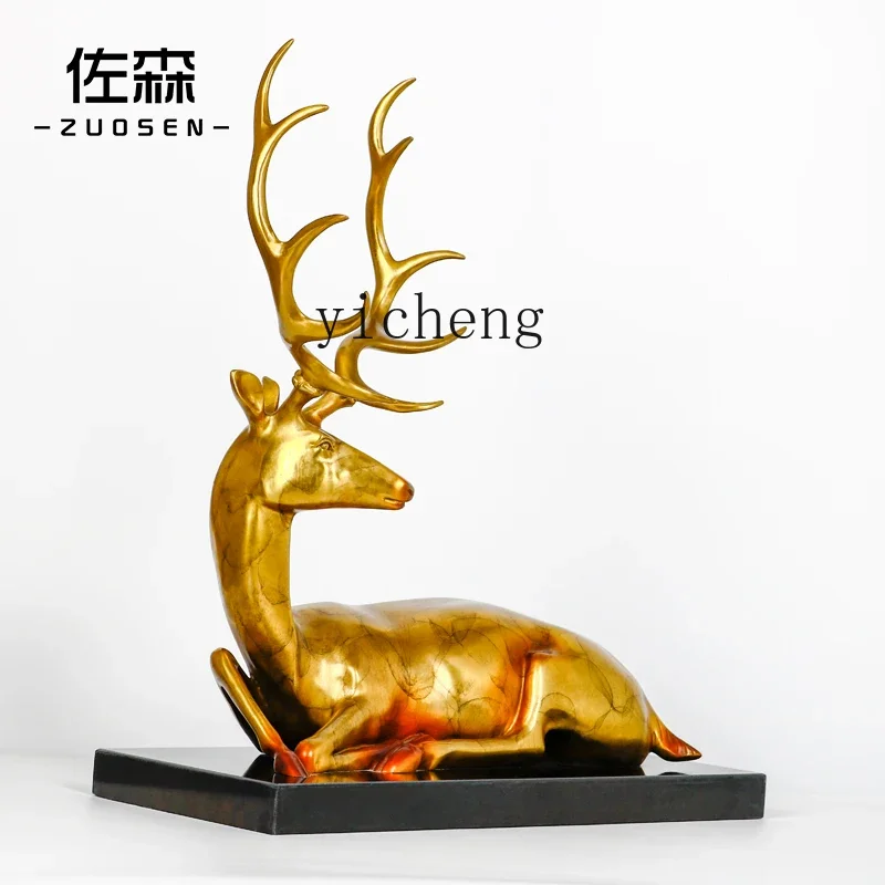 

L13- copper deer ornament office living room home creative decoration housewarming opening gifts