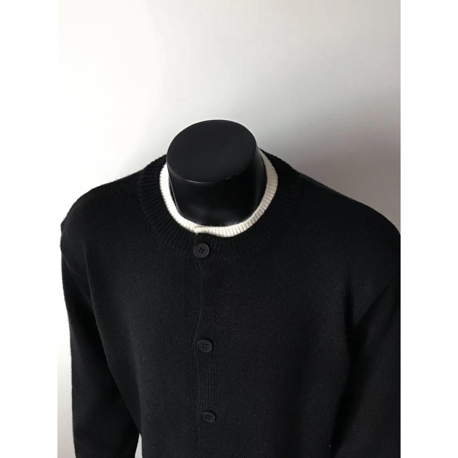 Color blocking splicing fake two-piece cardigan sweater jacket men's winter hooligan cool base knit sweater top