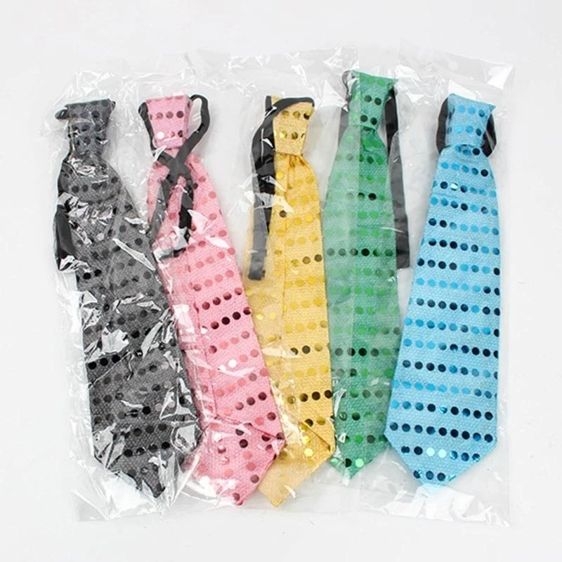 10pcs Glow Necktie Pre-tied Neckties Light up Neck Tie Luminous Tie Led Necktie