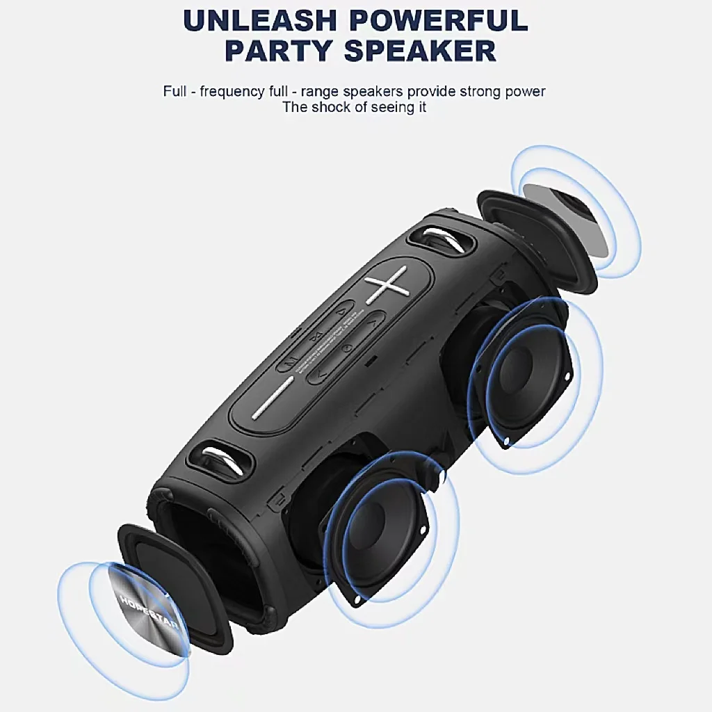 Hopestar-Alto-falante Bluetooth Sem Fio Portátil, Caixa De Música De Alta Potência, Alto-falante Ao Ar Livre, Alta Fidelidade Surround Sistema De Som, H50