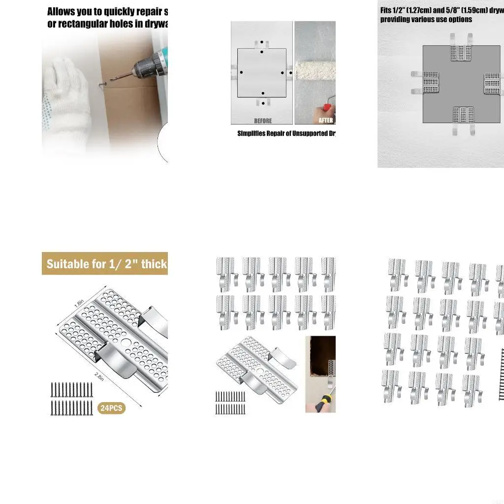 G92C 12/20Pcs Heavy Duty Dry Wall Repair Clips From Rustproof Stainless Steel For Wall Repair And Mounting