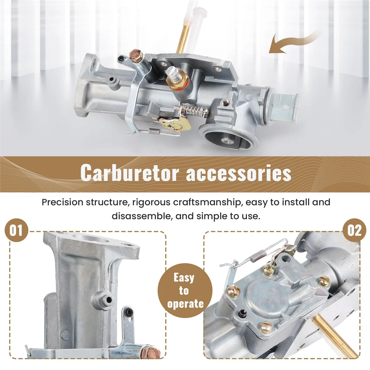 

Carburetor Carb Kit Replacement for 299437 297599 Fit for Briggs & Stratton 135200 130200 100200 4-Cycle Small Engines G