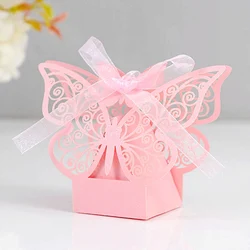 10/20pcs Butterfly Chocolate Candy Box Wedding Gifts for Guests Kids Birthday Party Decoration Supplies Baby Shower Gift Bags