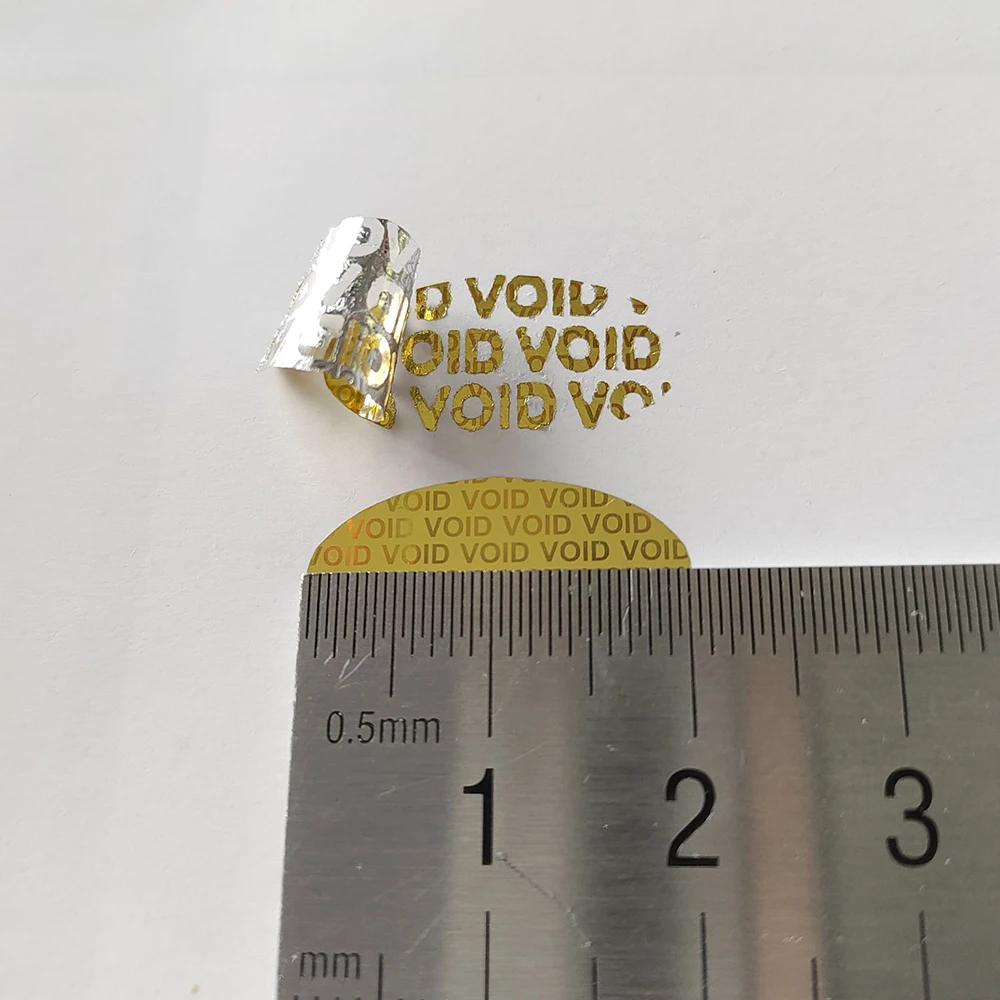 Imagem -03 - Holograma de Prata ou Ouro Oval Selo de Segurança Etiqueta Evidente Vazada Esquerda se Removido Adesivo Anti-falsificado 10000 Peças 2x1cm