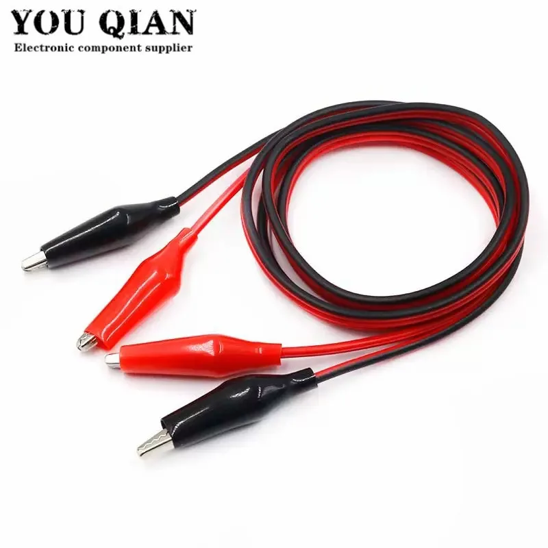 1Pcs 1M electrical Alligator Clips cable Jumper Wire DIY Test Leads Double-ended Crocodile Test Clips cords Roach for multimeter