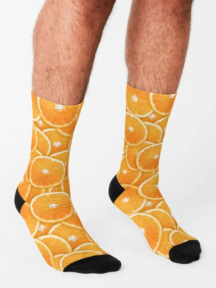 Orange Slice Digital Montage Socken