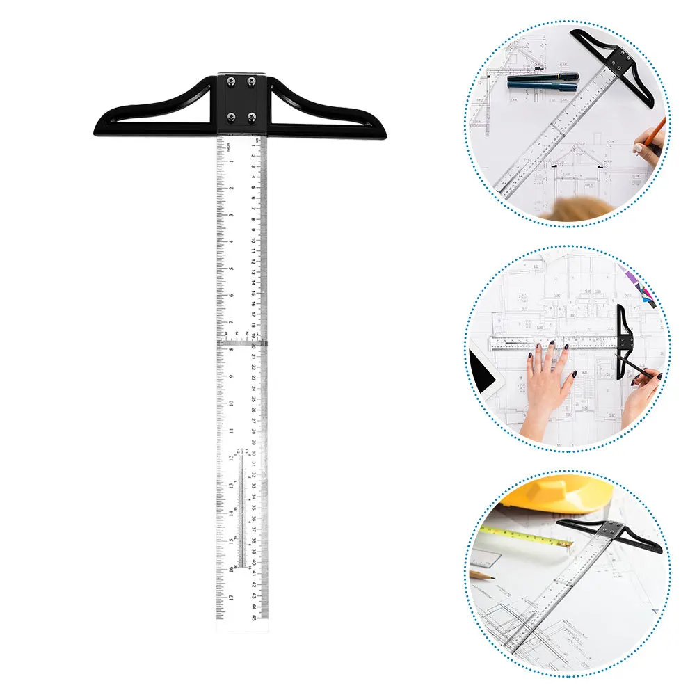 Ruler Precision Measuring Tool For Drafting Art Measurement Lightweight Abs Acrylic Marking T-Ruler Instrument