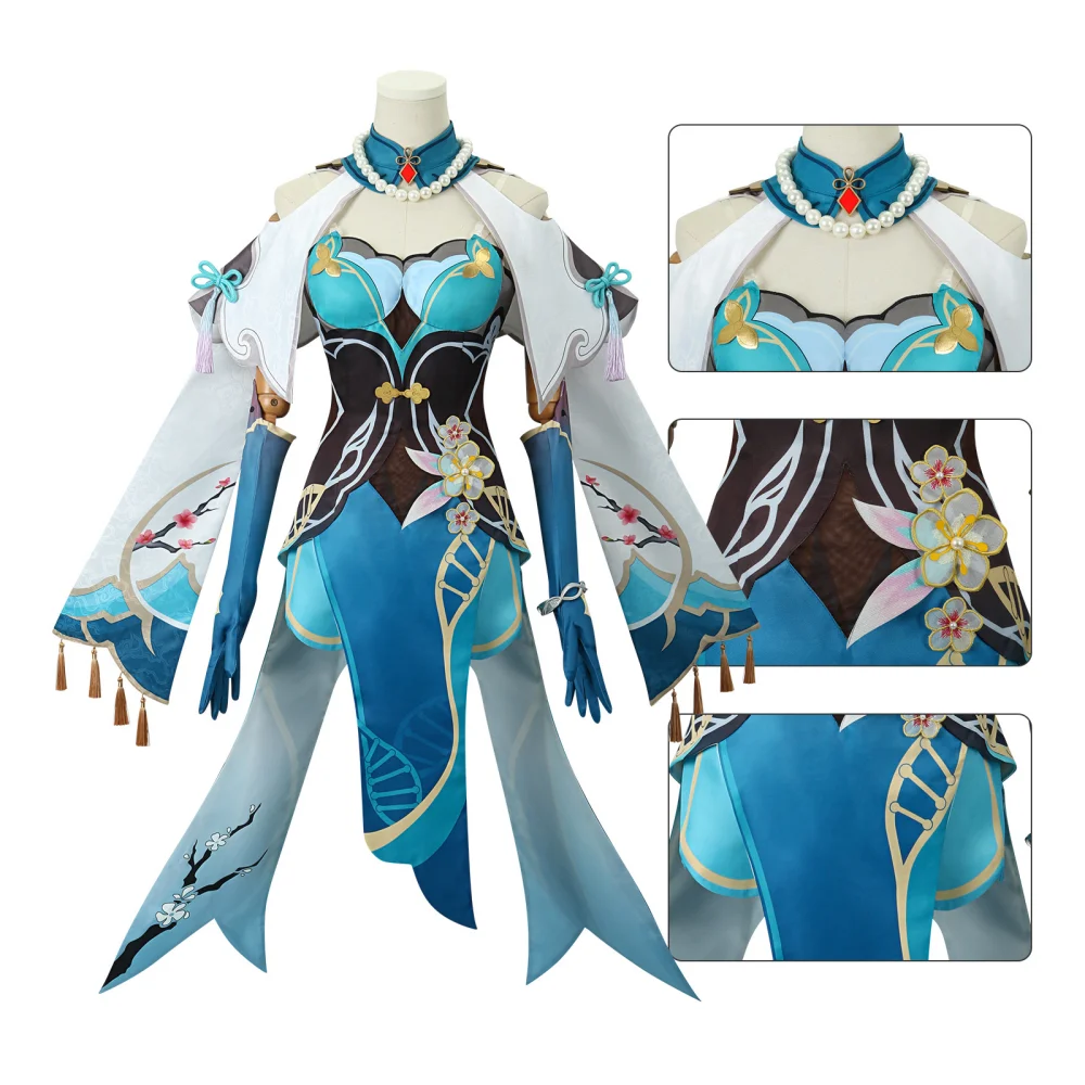 Ruan Mei Cosplay Costume avec perruque et ensembles de chaussures, Honkai Star Rail