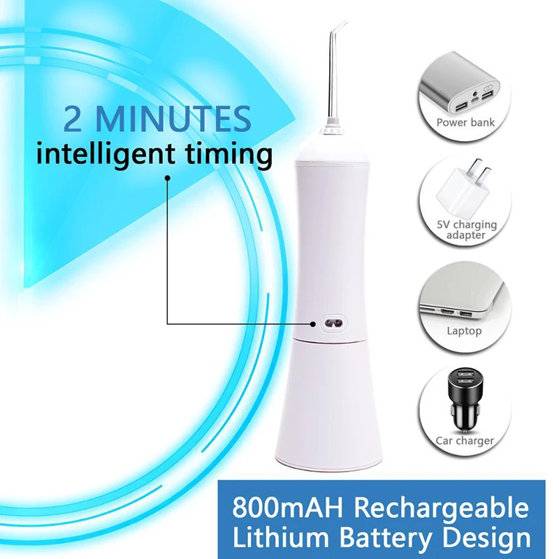 Oral Irrigator Electric Teeth Cleaner Dental Water Flosser 360 Rotating Nozzle Pulse Jet Water Tank Deep Cleaning Massage 230ML