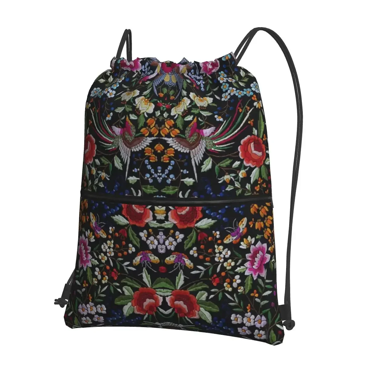 Mochilas con motivo de mantón de Flamenco español, bolso con cordón, paquete con cordón, zapatos de bolsillo, bolsas para viaje, deporte, hombre y mujer