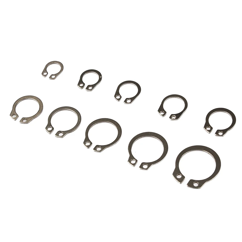 100PCS Circlip Set External/Internal Retaining E-type Cir clip Lock Snap Ring Set holes Shaft Collar Washer Stainless Steel