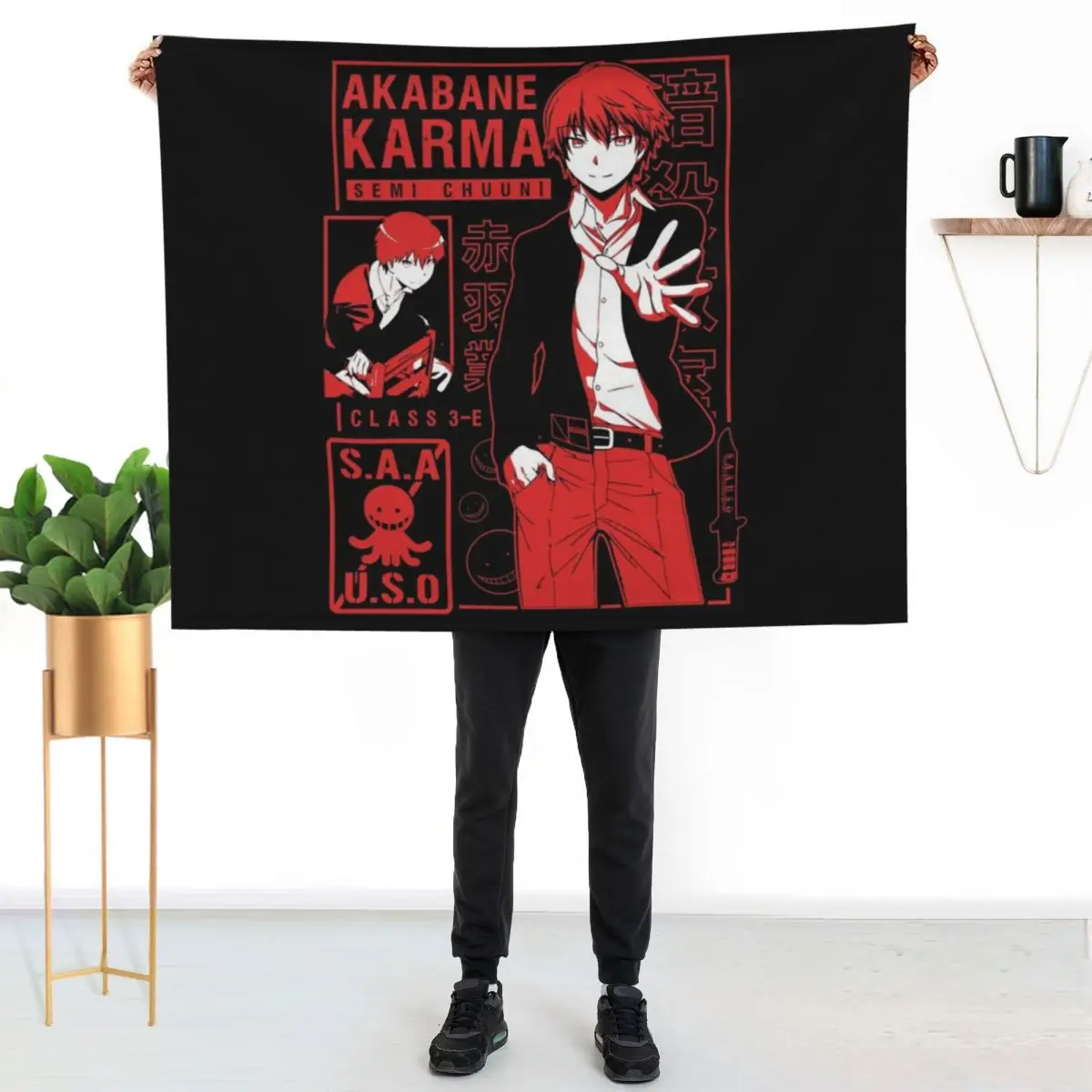 

KARMA AKABANE Classic Throw Blanket Stylish Couch Blanket for Home Living Room