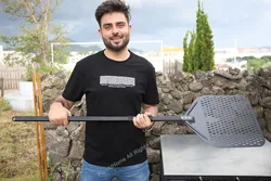 SHANGPEIXUAN Long Handle 14 /12 Inch Perforated Pizza Peel Pizza Shovel Aluminum Hard Coating Pizza Peel Oven Pizza Baking Tool