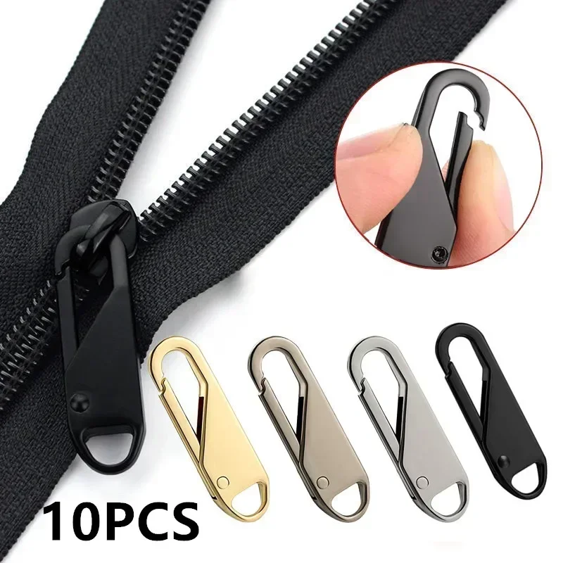 

10Pcs Universal Zipper Puller Detachable Metal Zipper Head Repair Kits For Zipper Slider DIY Craft Sewing Clothes Accessories